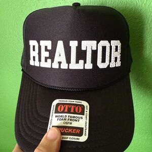 OTTO Black and White Trucker Hat realtor misprint